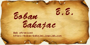 Boban Bakajac vizit kartica